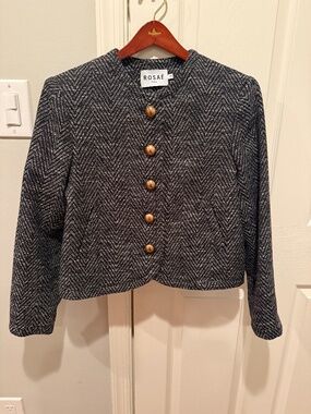 Rosae Paris Herringbone Wool Jacket, FR 38, USA 4/6